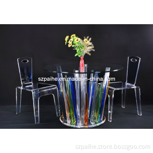 Acrylic Dining Table with Colored Legs (CT901)